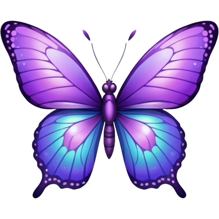 glitter purple buttlerfly emoji