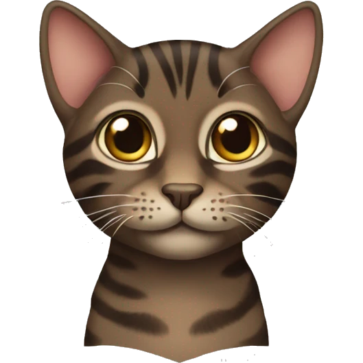 dark brown tabby cat  emoji