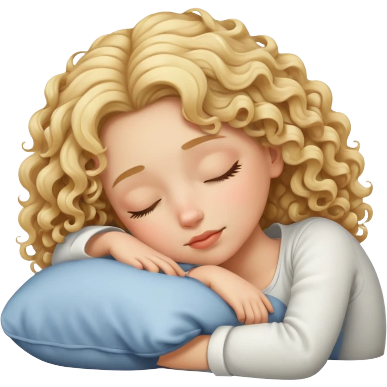 Blonde girl sleeping curls emoji