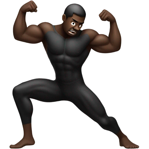 Man breaking out of black goo emoji