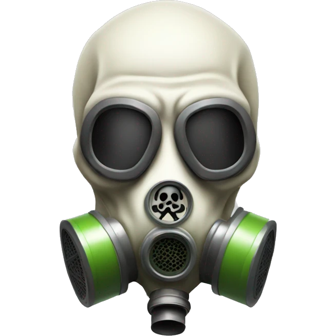 Skull wearing a full face gas mask emoji