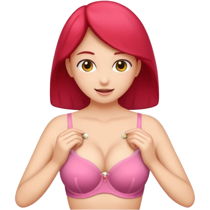 A girl opening bra emoji