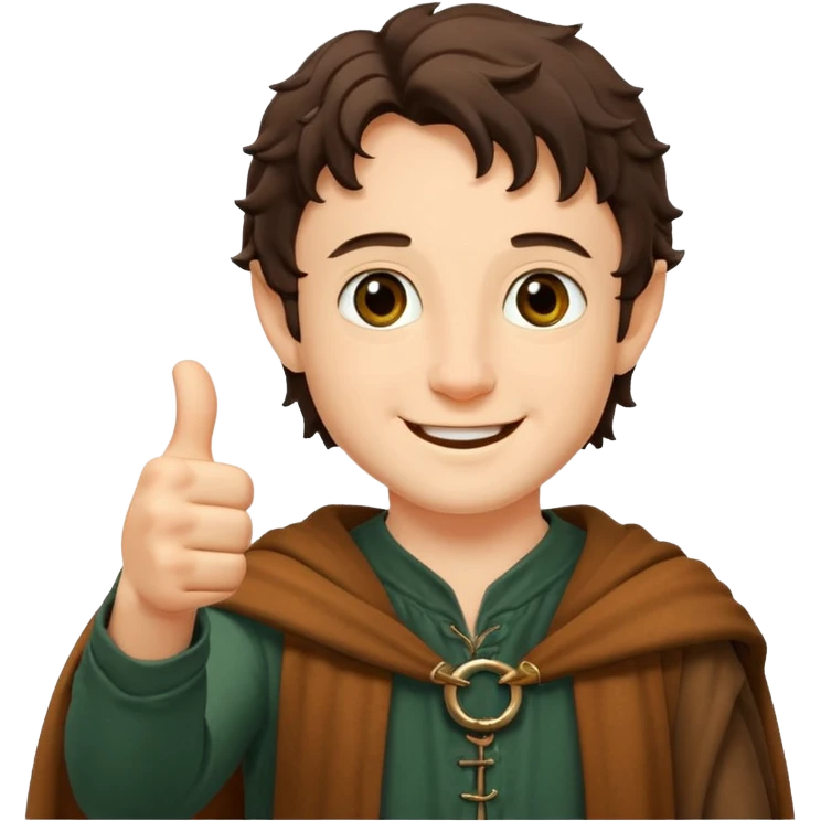 Frodo from lord of the ring doing a thumb up emoji