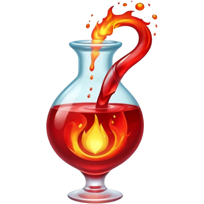 Red health potion, fire emoji