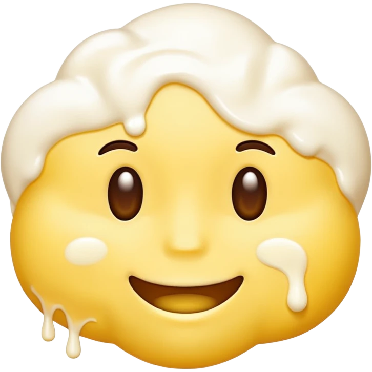 Put white blobs of cream on this yellow emojis face 😩 emoji
