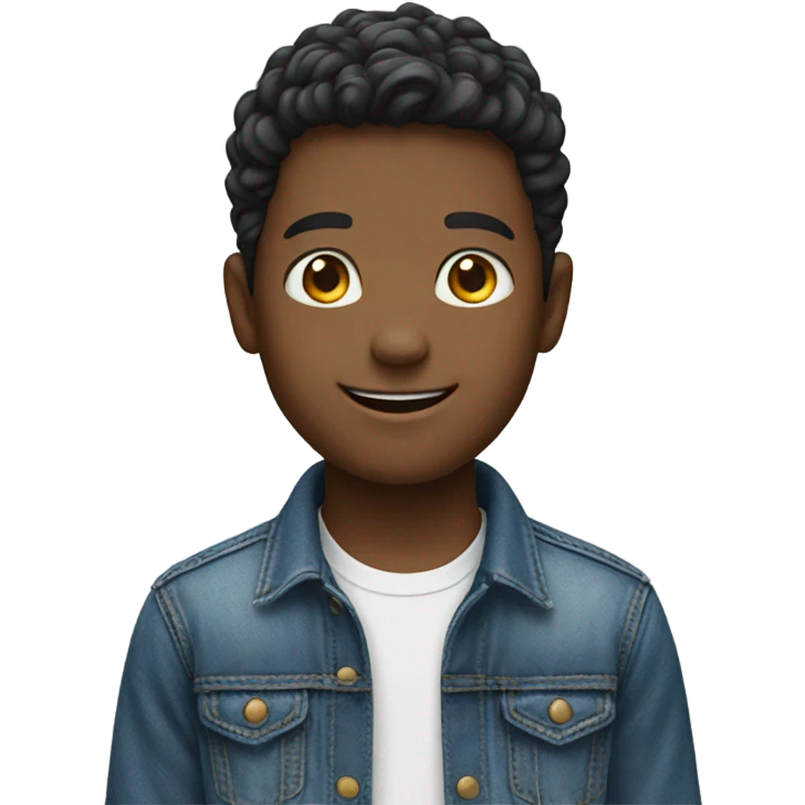 smiling boy in denim jeans emoji