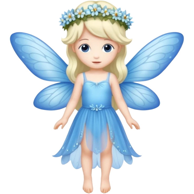 full body of little blue fairy emoji