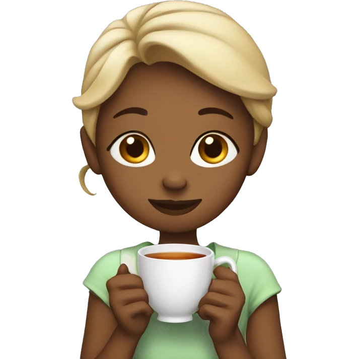Girl sipping tea emoji