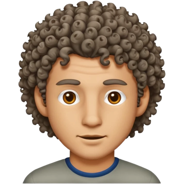 Wolfcut with curly hair men emoji