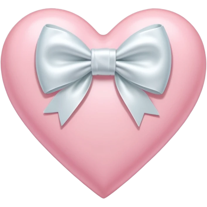 Pastel pink heart with white bow emoji
