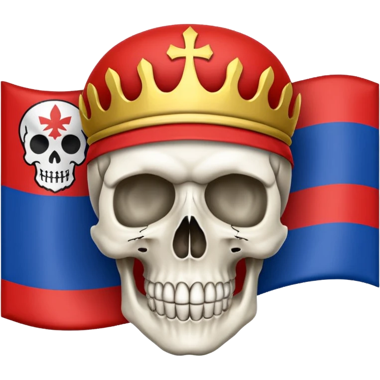 создай флаг республики сербской с черепеом по середине emoji