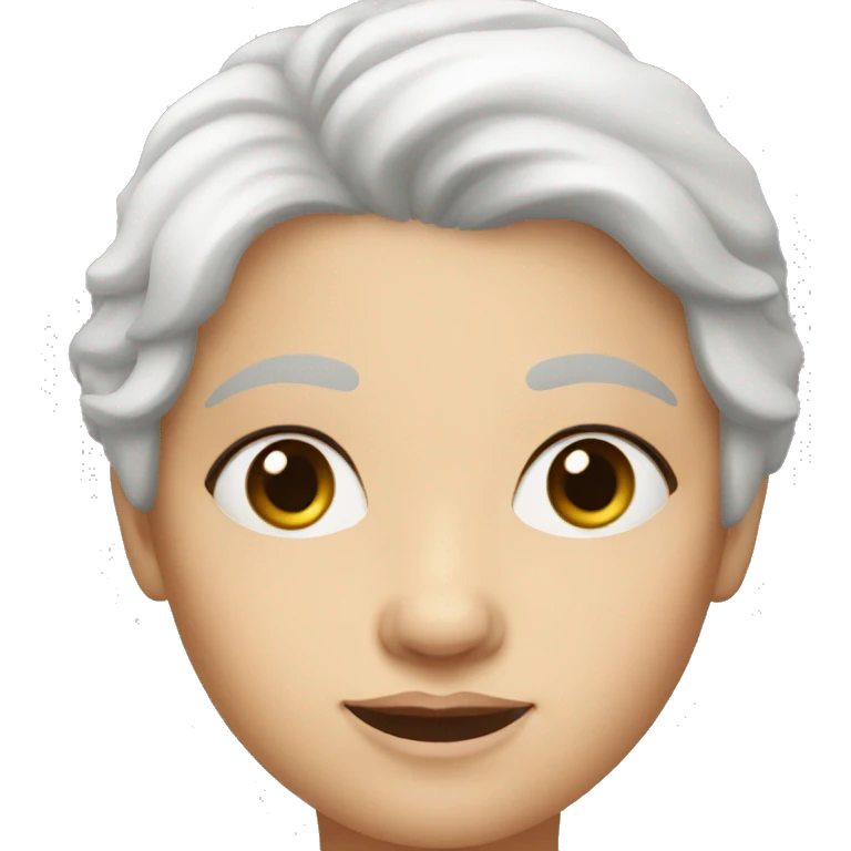 white grandmother, with hazel eyes and dark hair emoji