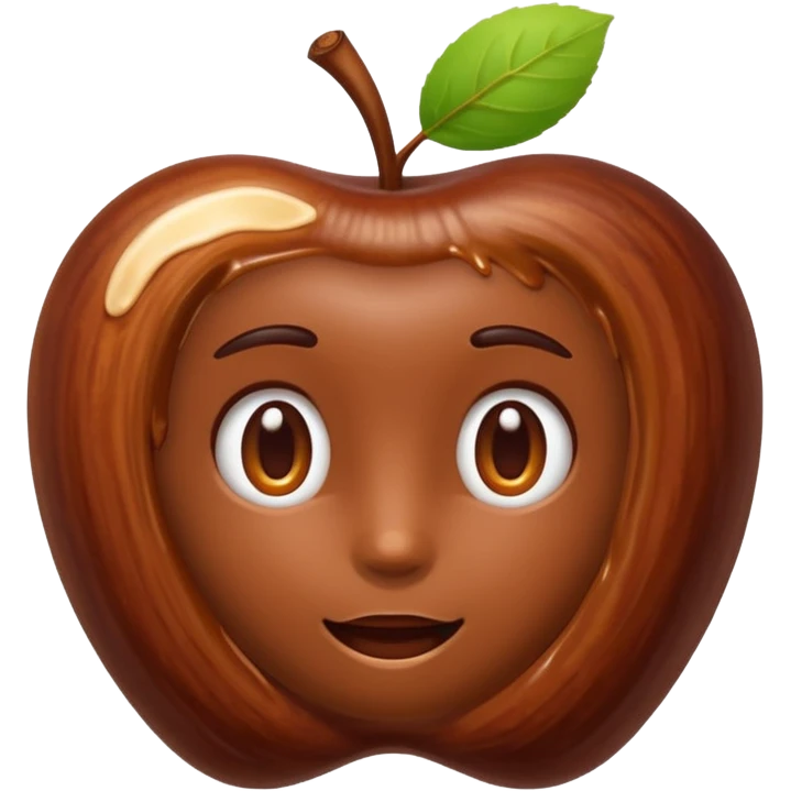 a small swirl of tamarind paste, dark brown, thick sticky texture, glossy, irregular, dense, fibrous strands, chestnut to reddish-brown, no spoon or packaging, just the paste, apple emoji style, soft lighting, transparent background, emoji scale emoji