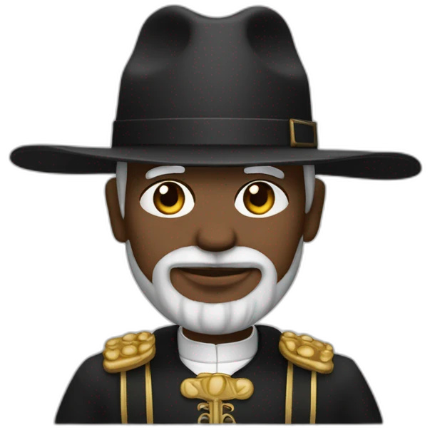 Padre Cícero branco de chapéu preto emoji