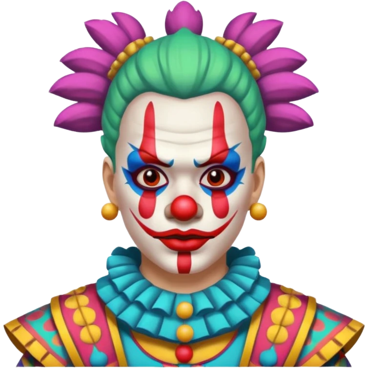 clown, wearing mayan samurai custome emoji