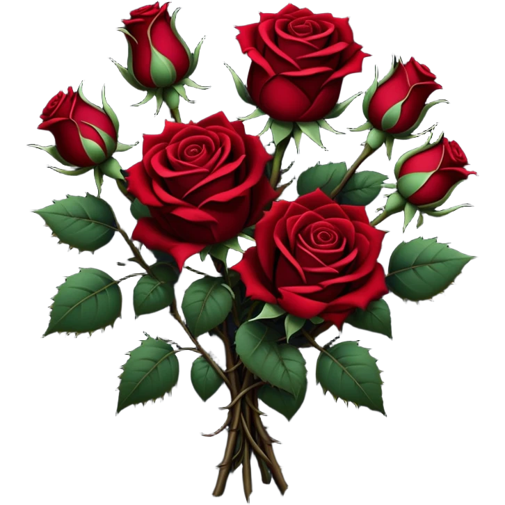 Black gothic bouquet of roses  emoji
