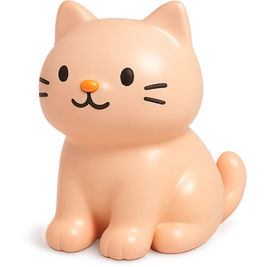 a cute cat vinyl figure style emoji