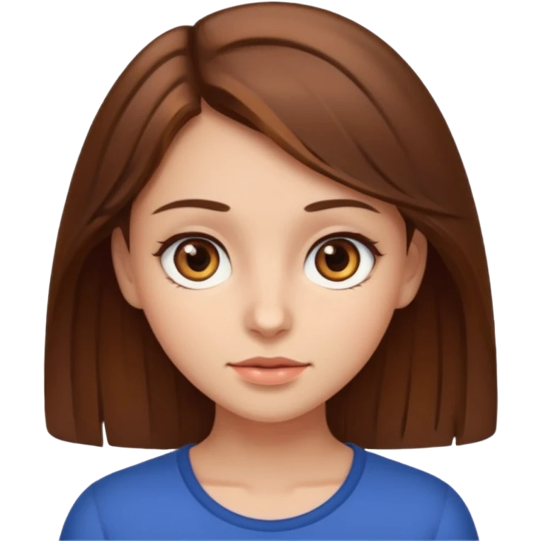 Brown haired girl with brown eyes  emoji