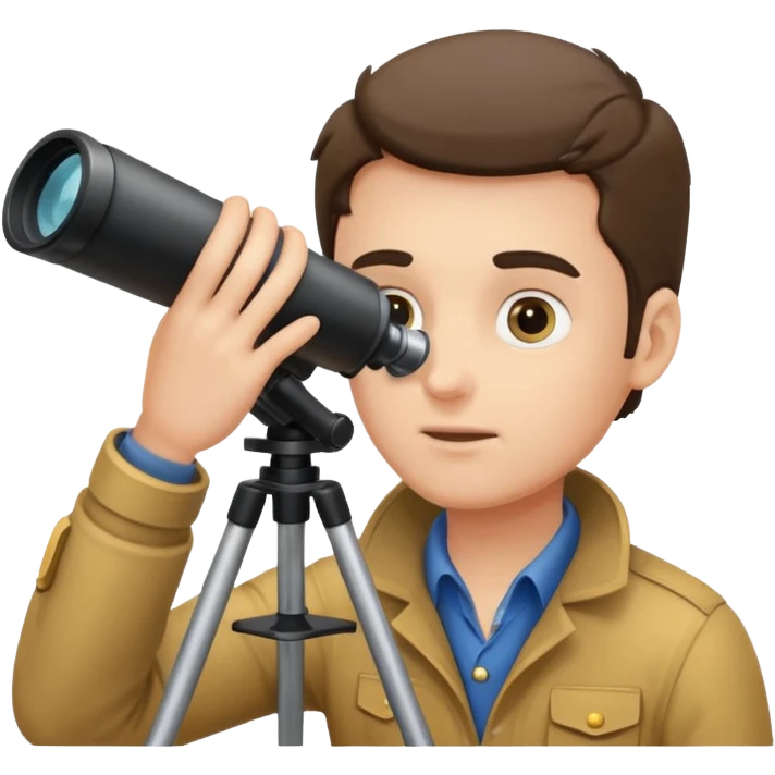 explorer peering through a telescope emoji style emoji