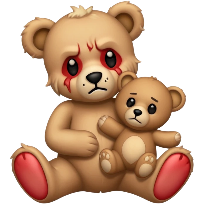 Demon hurting a teddy bear emoji