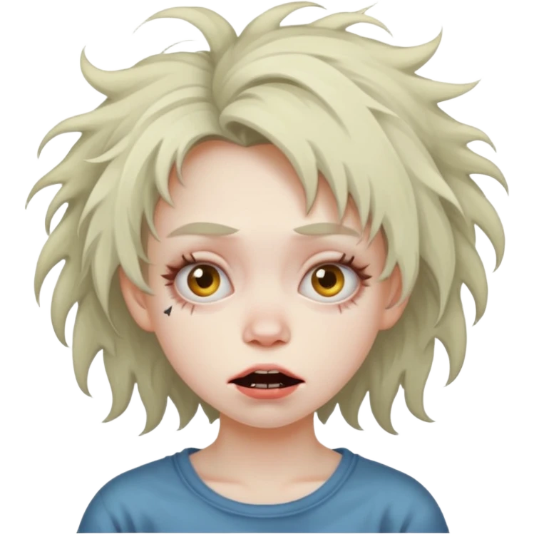 A weird crazy ugly girl emoji
