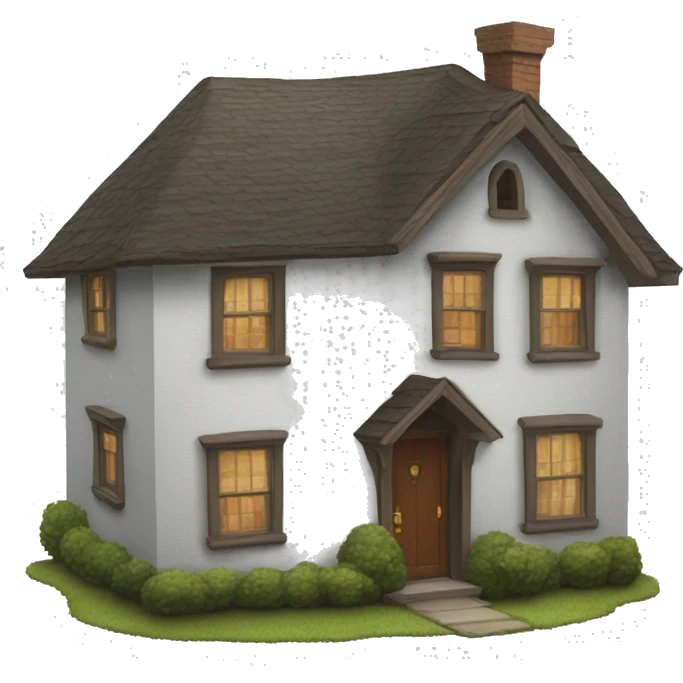 little house photorealistic serious emoji
