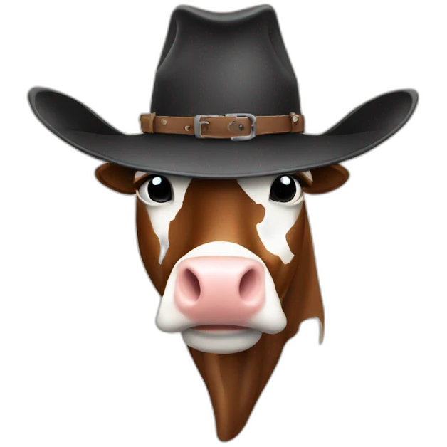 Vache avec un chapeau de cowboy emoji
