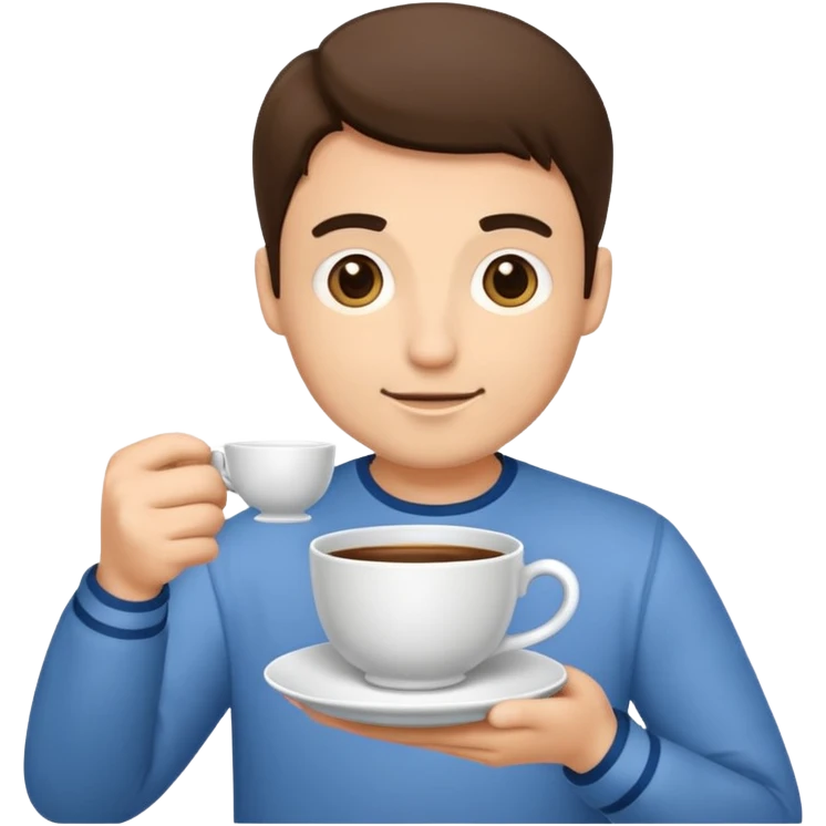 man holding teacup emoji