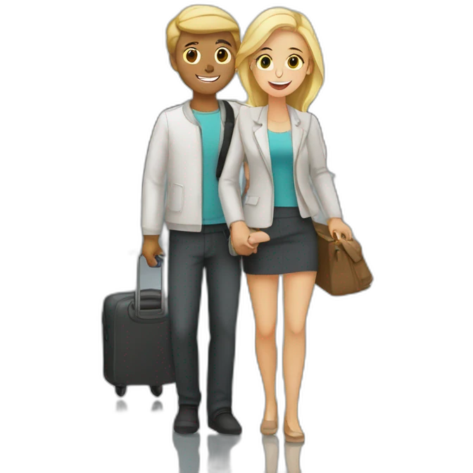  couple white in airport emoji