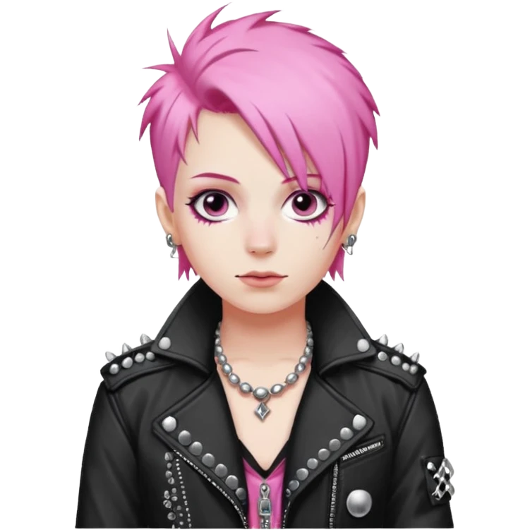 Punk mozart, pink hair emoji