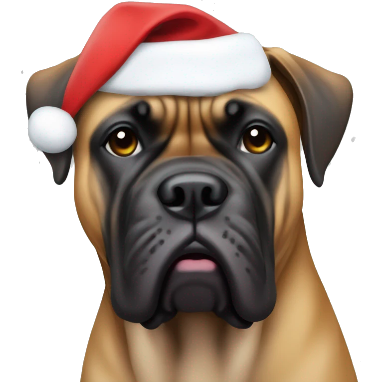 Bullmastiff with Santa hat on emoji
