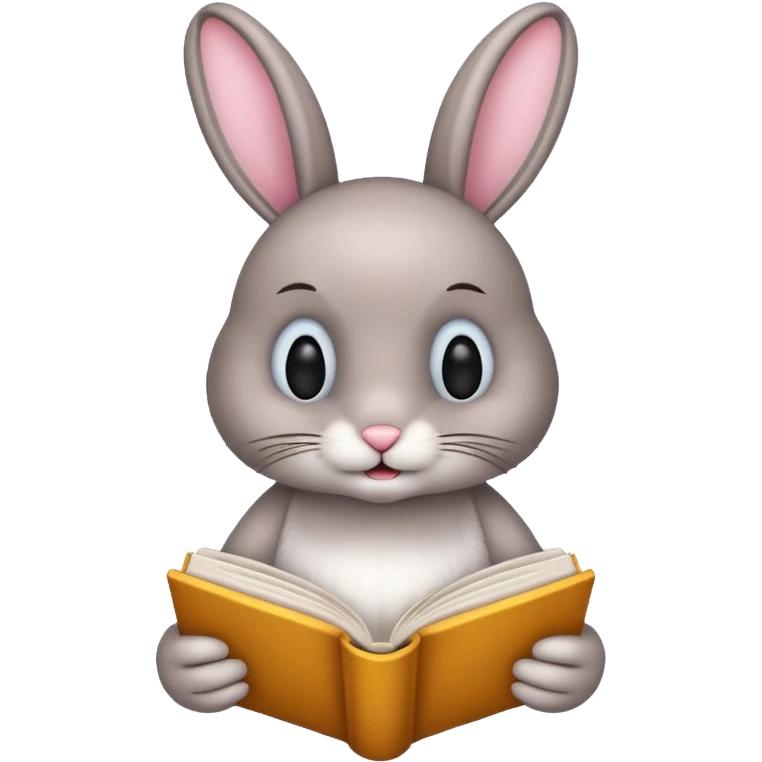 bunny reading book emoji