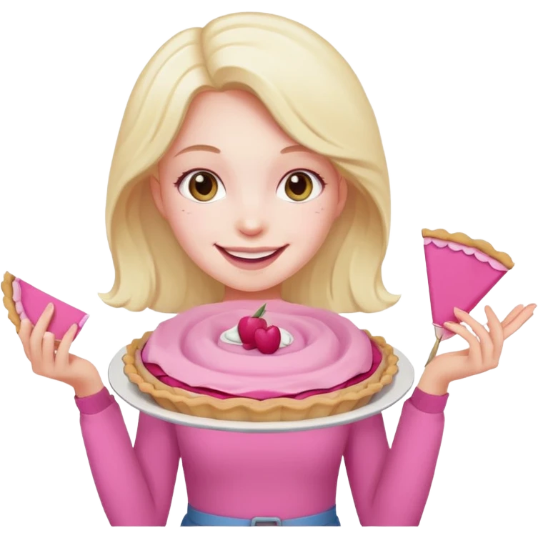 pink pie paper girl emoji