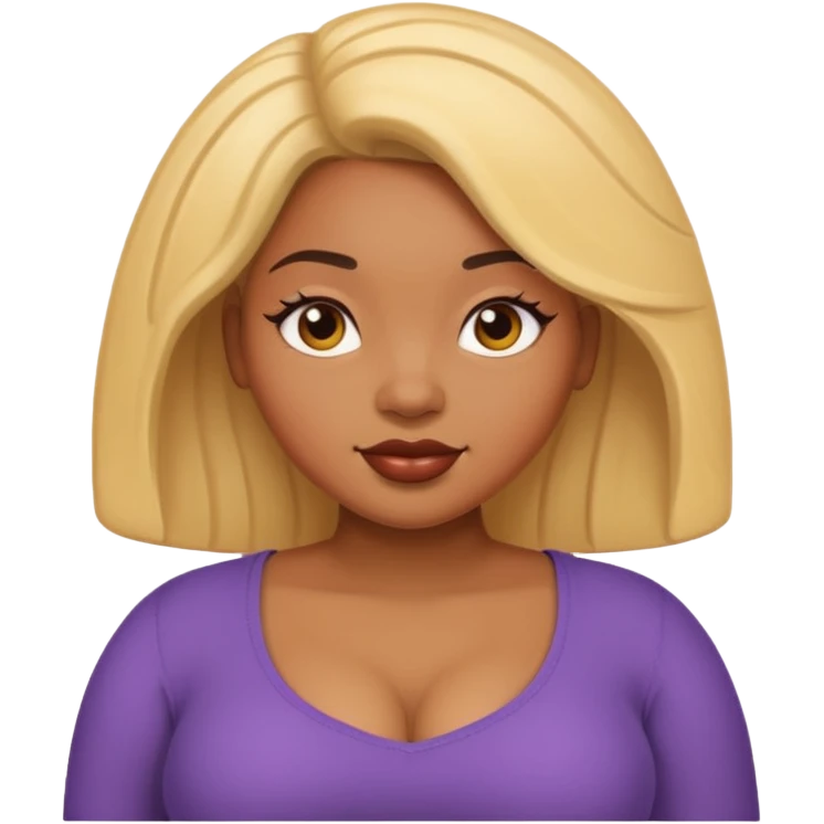 Light skinned black woman with bbl emoji