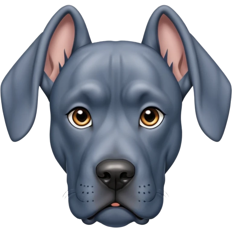 Blue Great Dane cropped ears emoji