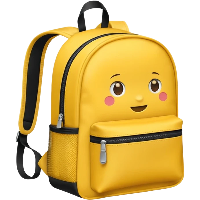 a yellow kid Backpack with zip emoji