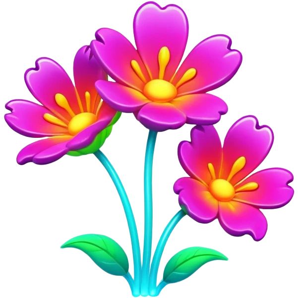  melting neon flowers  emoji
