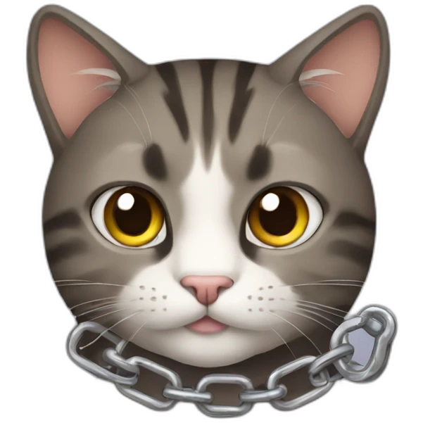 Cat with chain emoji