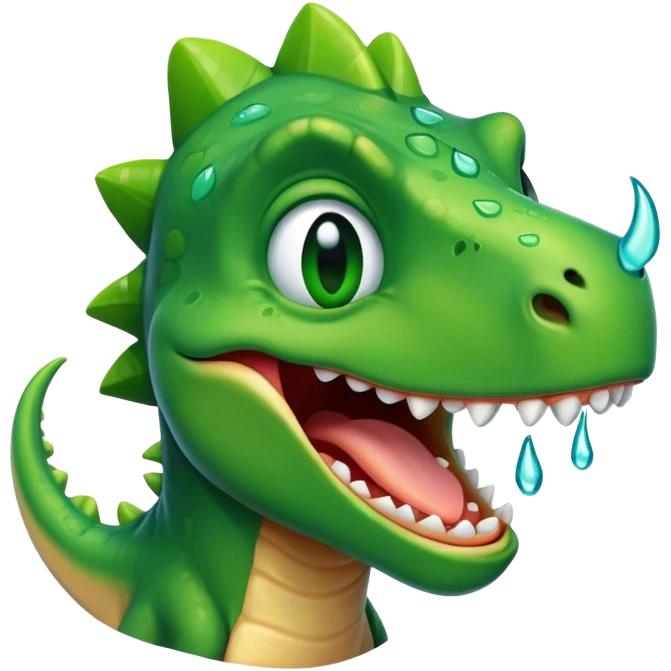 face of a dinosaur laughing with tears emoji