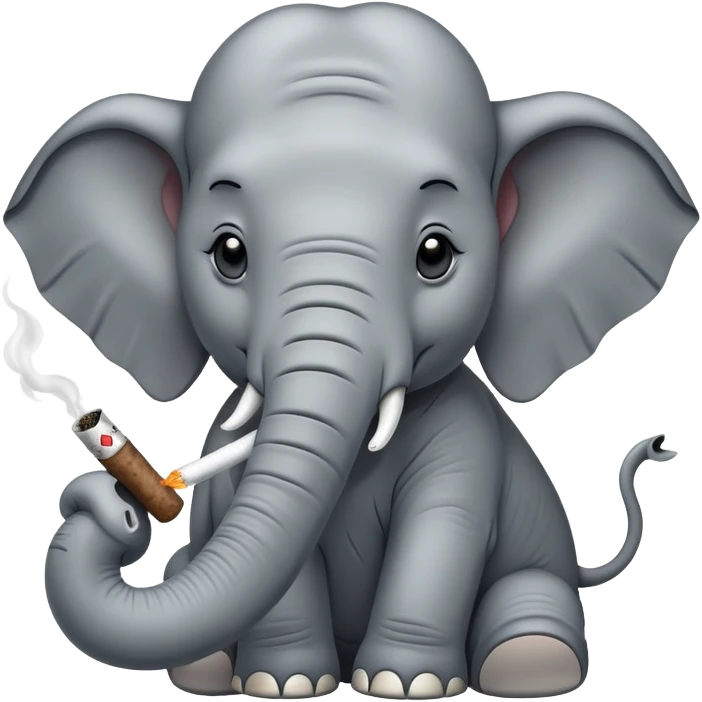 Elephant smoking a joint emoji