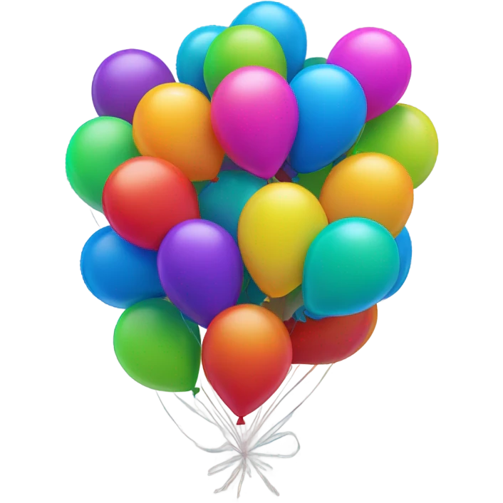 A group of rainbow colored balloons emoji