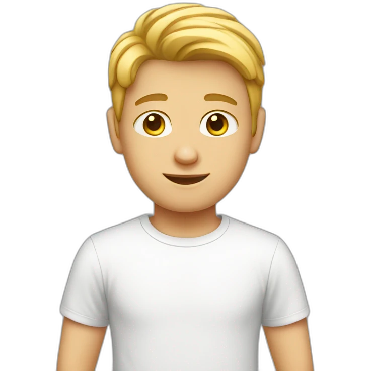 white boy wearing a t shirt emoji