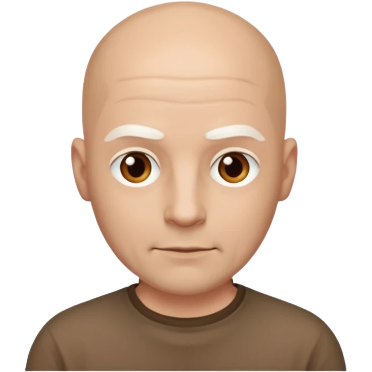 powder white skin bald man brown shirt emoji