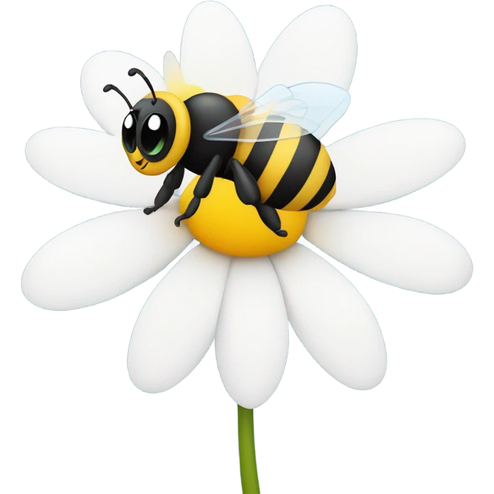 Cute bee with daisy  emoji
