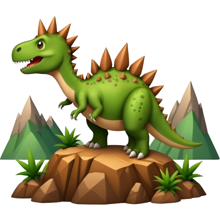 Dino on top of mountain  emoji