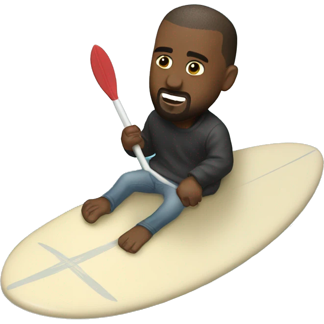 kanye west riding a surfboard emoji