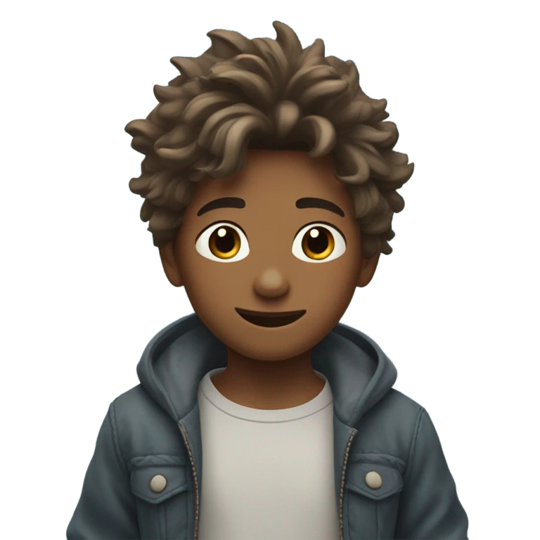 Boy in the wind emoji