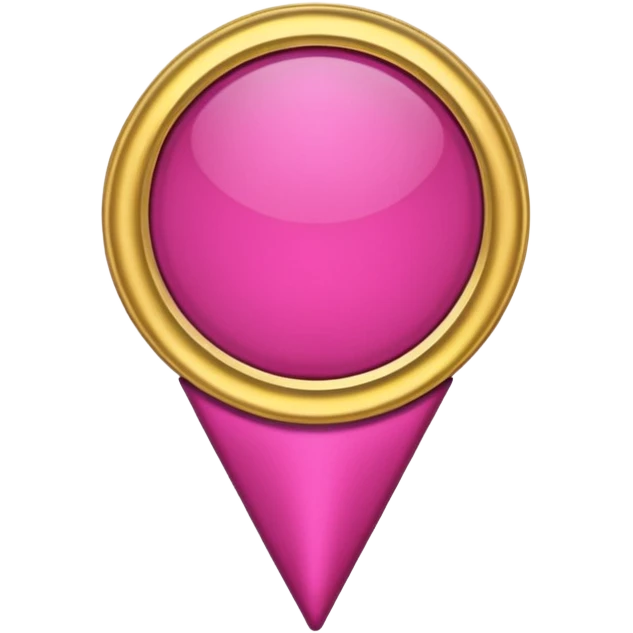 A dark pink location pin with golden details and accents.  emoji