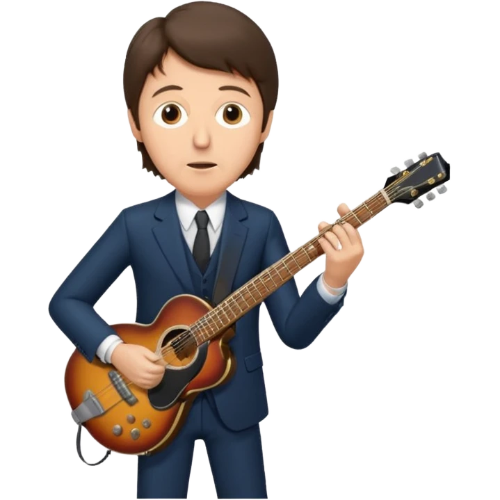 Paul McCartney playing guitar suit emoji
