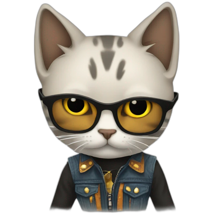 Gato rockero emoji
